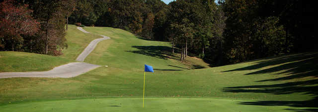 A fall day view of a hole at Frances E. Miller Memorial Golf Course.
