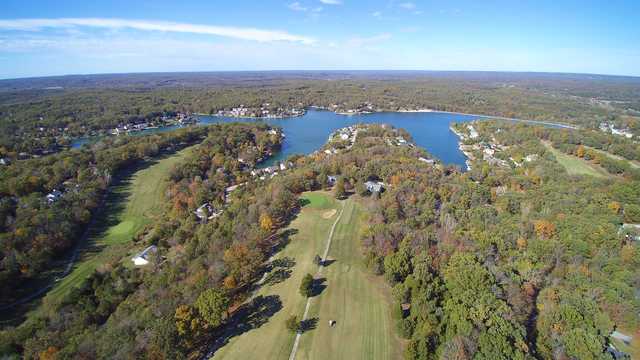 Aerial view of the Raintree Country Club.