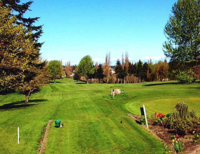 A view of a tee at Port Townsend Golf Course.