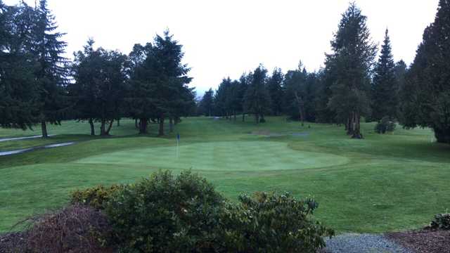 A view of a hole at Madrona Links Golf Course.