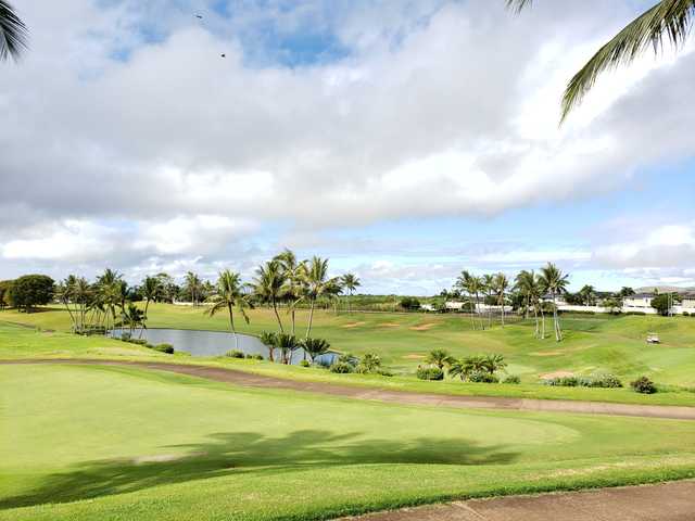 A sunny day view from Royal Kunia Country Club.