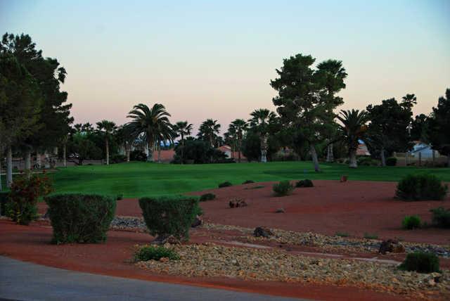View of the 15th green at Los Prados Golf Course.