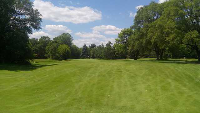 A view of the 10th hole at Crossroads Golf Course from Majestic Oaks Golf Club.