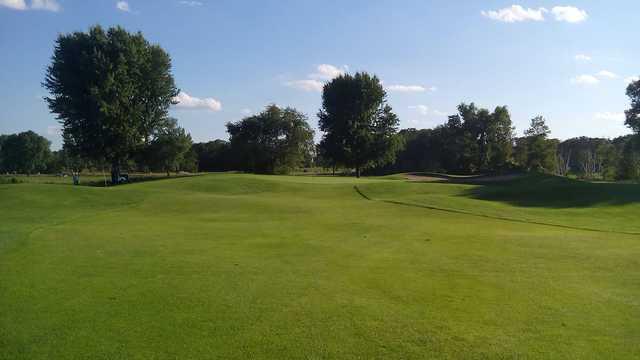 A view of the 7th green at Executive Golf Course from Majestic Oaks Golf Club.