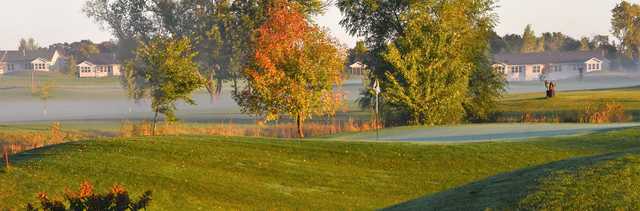 A fall day view of a hole from Golf at the Legacy.