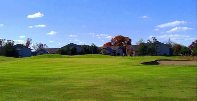 A view of hole #8 at Red Golf Course from The Ponds Golf Club.