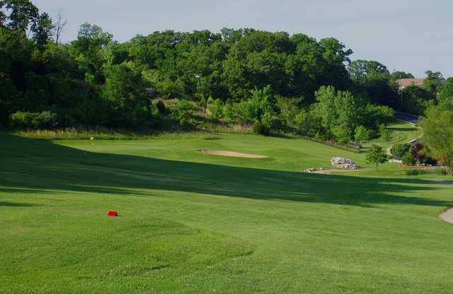 A view from a tee at Sugar Creek Golf Course.