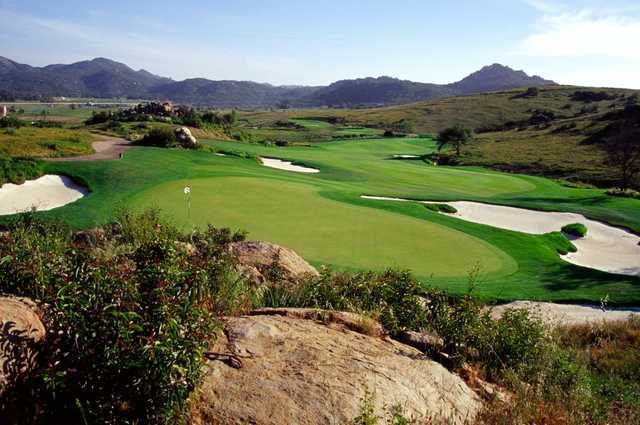 A view of a well protected hole at Barona Creek Golf Club.