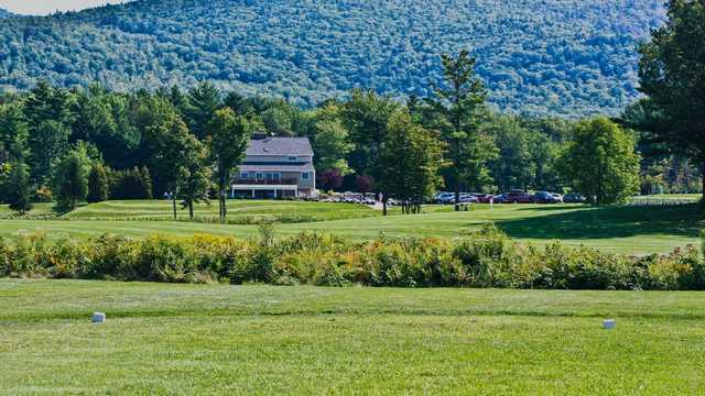 A view from a tee and the clubhouse in background at Ridgewood Country Club.