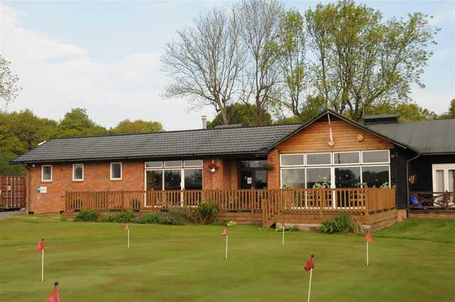 View of the clubhouse and putting green at Chesham & Leyhill Golf Club