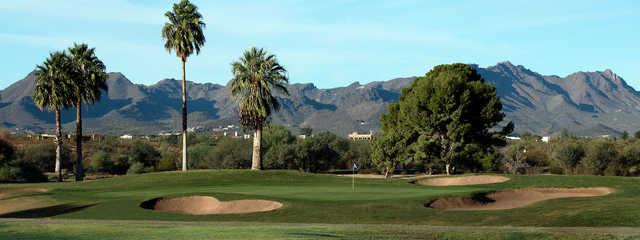 A view of a well protected hole at Silverbell Golf Course.