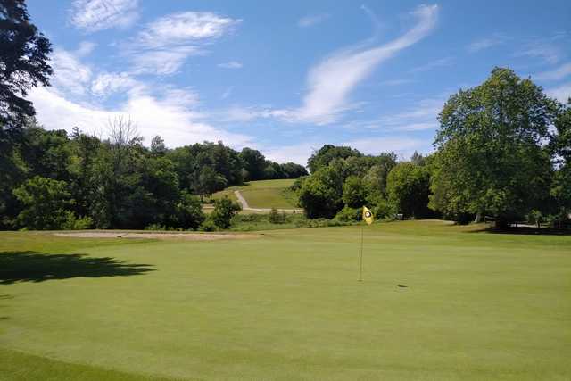 A view of a hole at Uplands Golf & Ski Club.