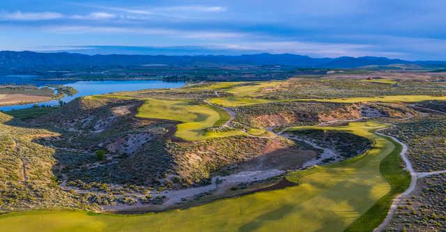Panoramic view of the 7th, 6th and 5th at Gamble Sands Golf Club.