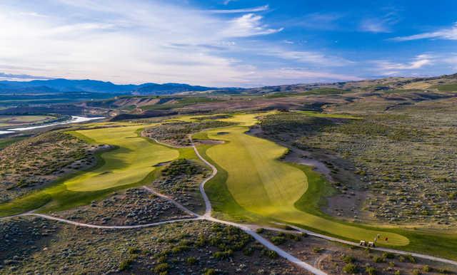 View of the 3rd and 17th greens at Gamble Sands Golf Club.
