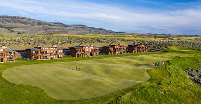 View of the putting green at Gamble Sands Golf Club.
