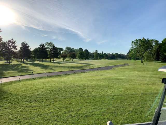 A view of a tee at Greenhaven Golf Course.