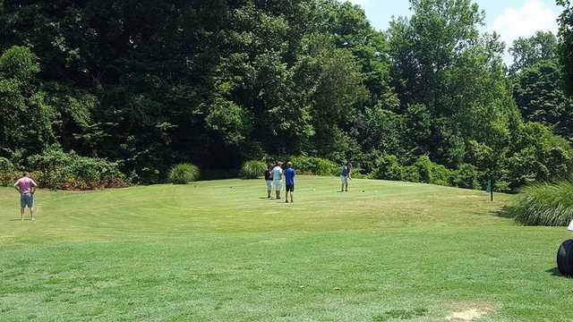 A view of a tee at John James Audubon Golf Course.