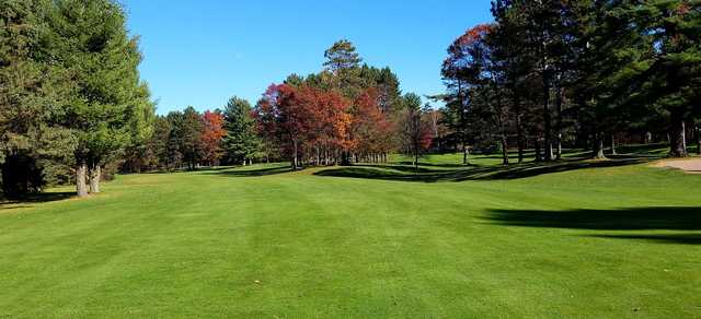 A fall day view from a fairway at Timber Ridge Golf Club.