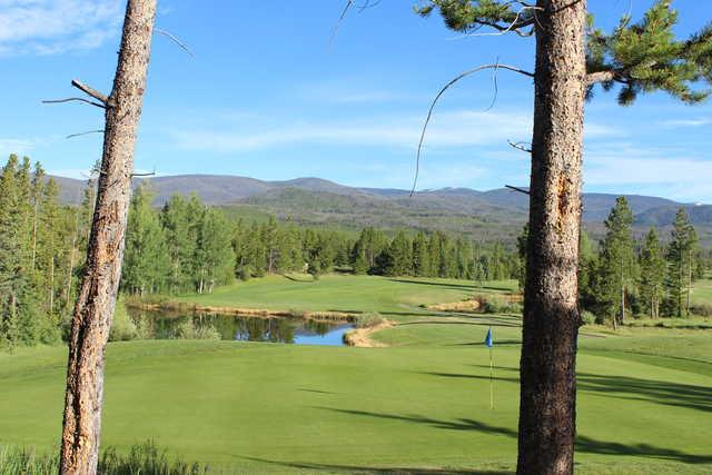 Looking back from the 18th green at Grand Lake Golf Course.