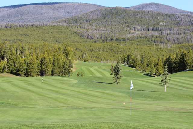 Looking back from a green at Grand Lake Golf Course.