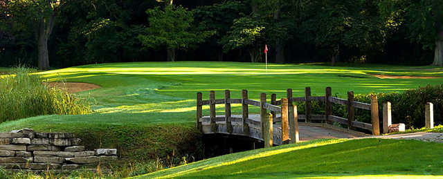 A view over a bridge at Deerpath Golf Course.