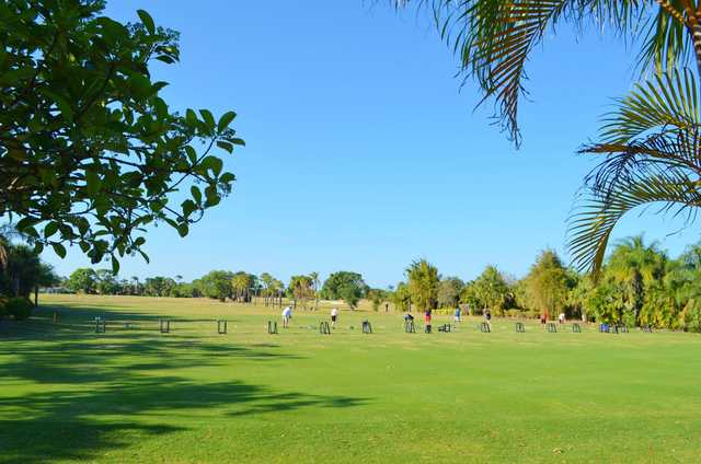 A view of the driving range at Club Med Sandpiper Bay.