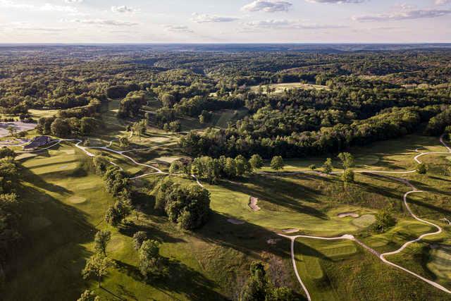 Aerial view from Pfau Golf Course at Indiana University.