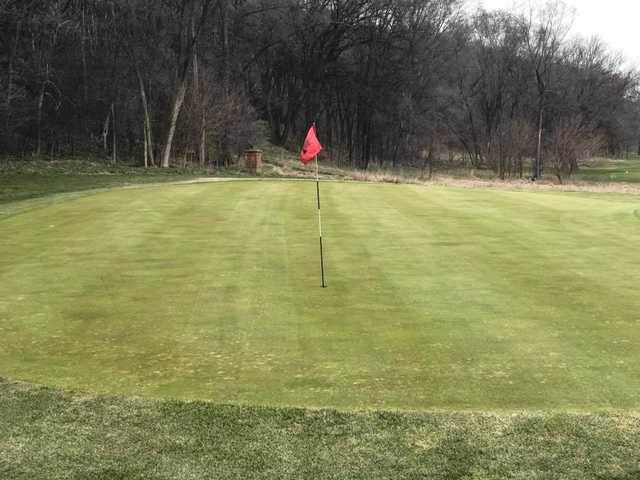 A view of the 16th green at The Bluffs Golf Course.