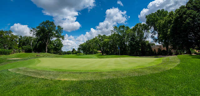 A sunny day view of the 7th green at Southview Country Club.