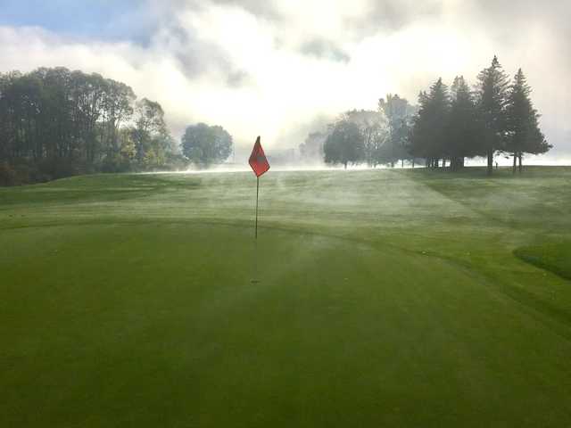 A view of a green at Seven Oaks Golf Club.