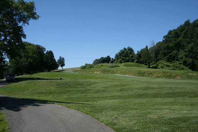 A view of a tee at Sprain Lake Golf Course.