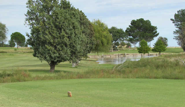 A view from a tee at Yoakum County Golf Club.
