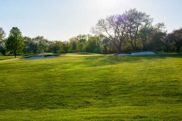 A view of green #5 at Baer Course from Schaumburg Golf Club.