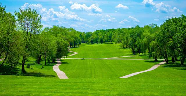 A view of a fairway from South at Hickory Hills Country Club.