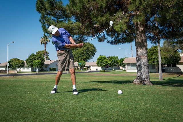 A view of a tee at West Course from Sun City Lakes Golf Club.