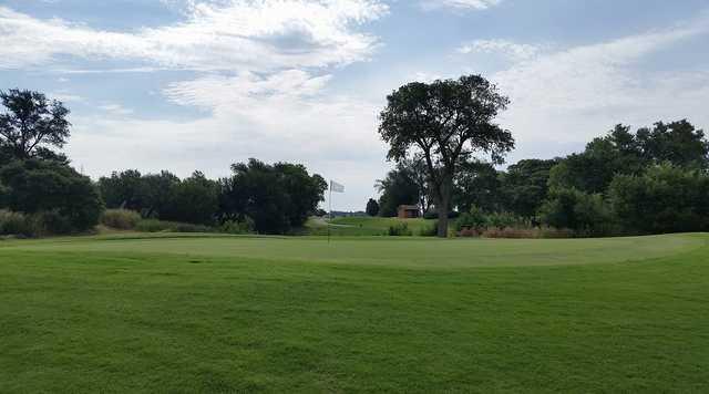 A view of a hole at Riverside Golf Course.