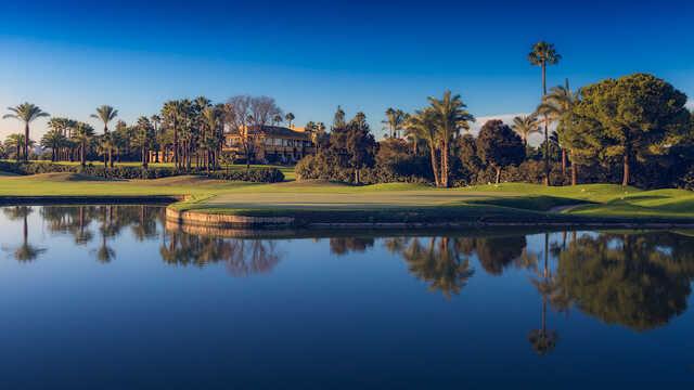 A view of the 9th green at Real Club de Golf de Sevilla.