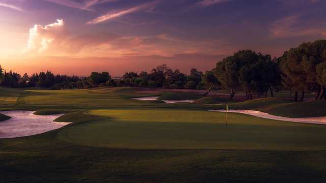 A view of the 5th hole and fairway at Real Club de Golf de Sevilla.