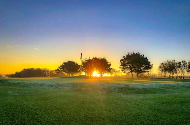 Sunrise view from the 3rd green at The Point at Polzeath.