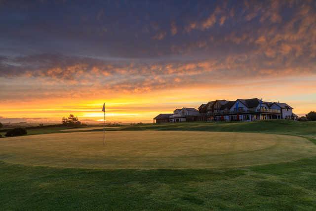 Sunrise view from the 9th green at The Point at Polzeath.