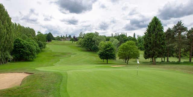 A view of a well protected green at Knebworth Golf Club.
