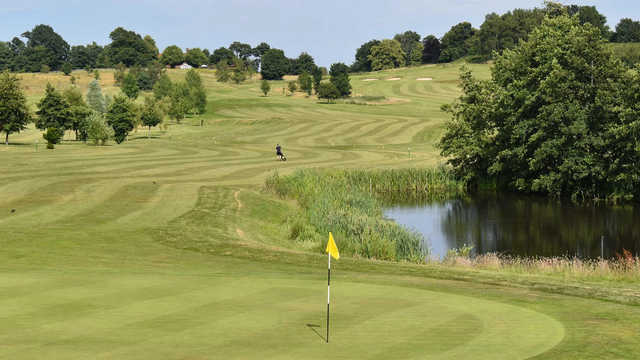 A view of a hole with water coming into play at Godstone Golf Club.