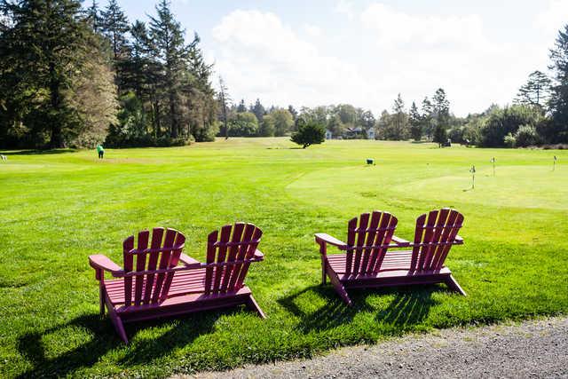 View of the putting green at Peninsula Golf Course.