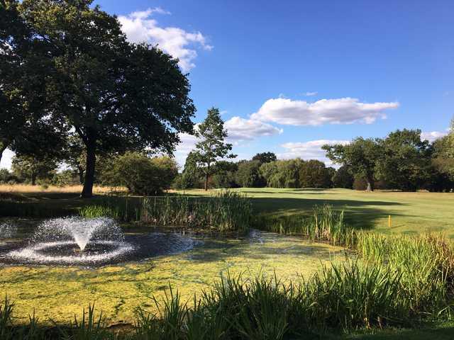 A view over a pond at Brickendon Grange Golf Club.