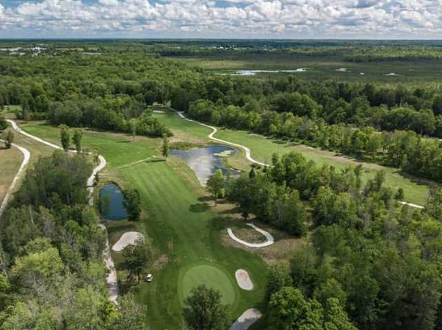 Aerial view of the 10th hole at Perth Golf Course.