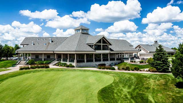 View of the clubhouse at Atkins Golf Club.