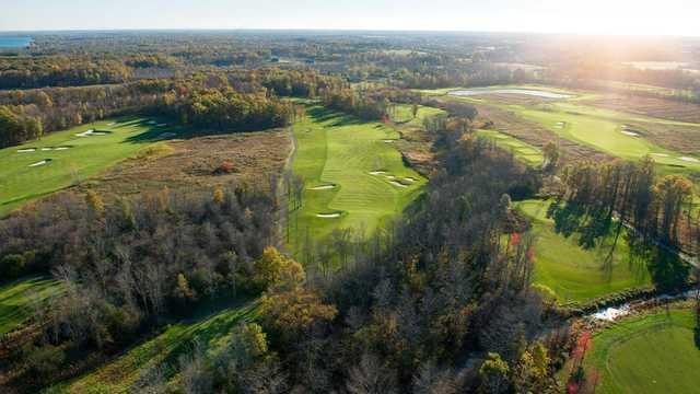 Aerial view from the Ussher's Creek at Legends on the Niagara Golf Course