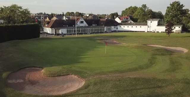 A view of the 18th hole at Chilwell Manor Golf Club.