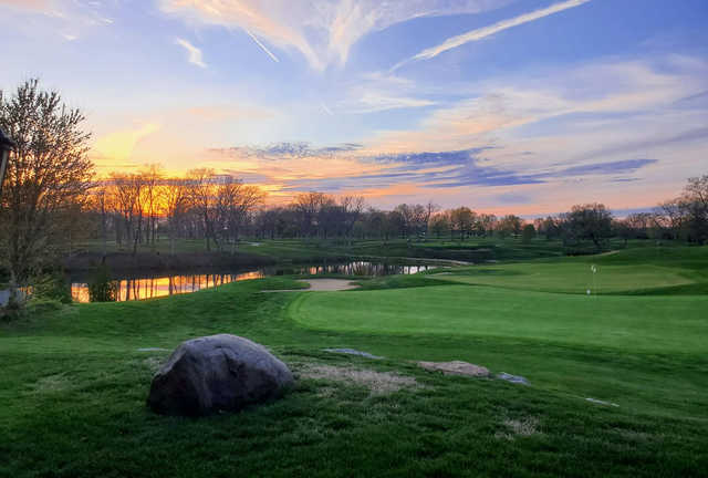 An evening view of a green at Effingham Country Club.