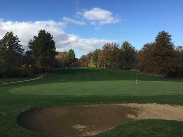 View of a green at Rolling Meadows Golf Course.